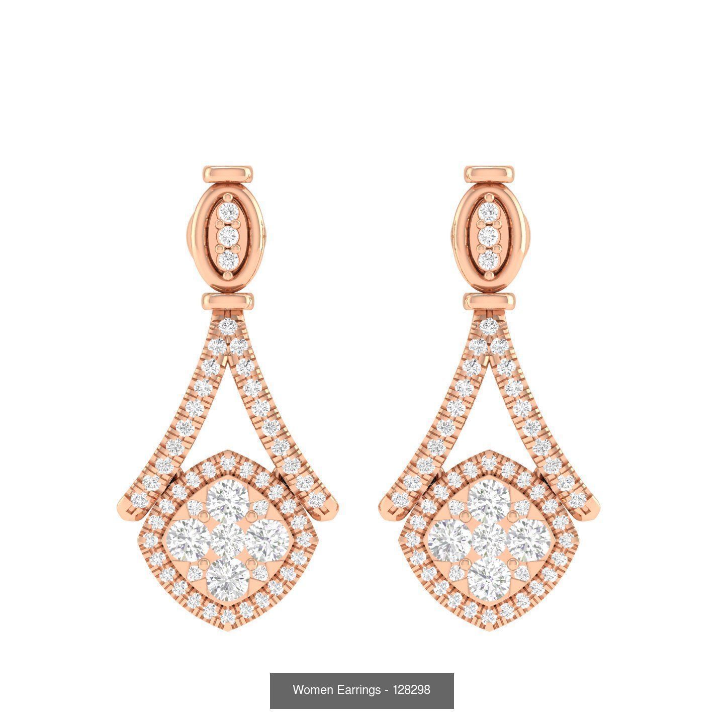 92 Diamond Drops earrings  3D Model Collection_88