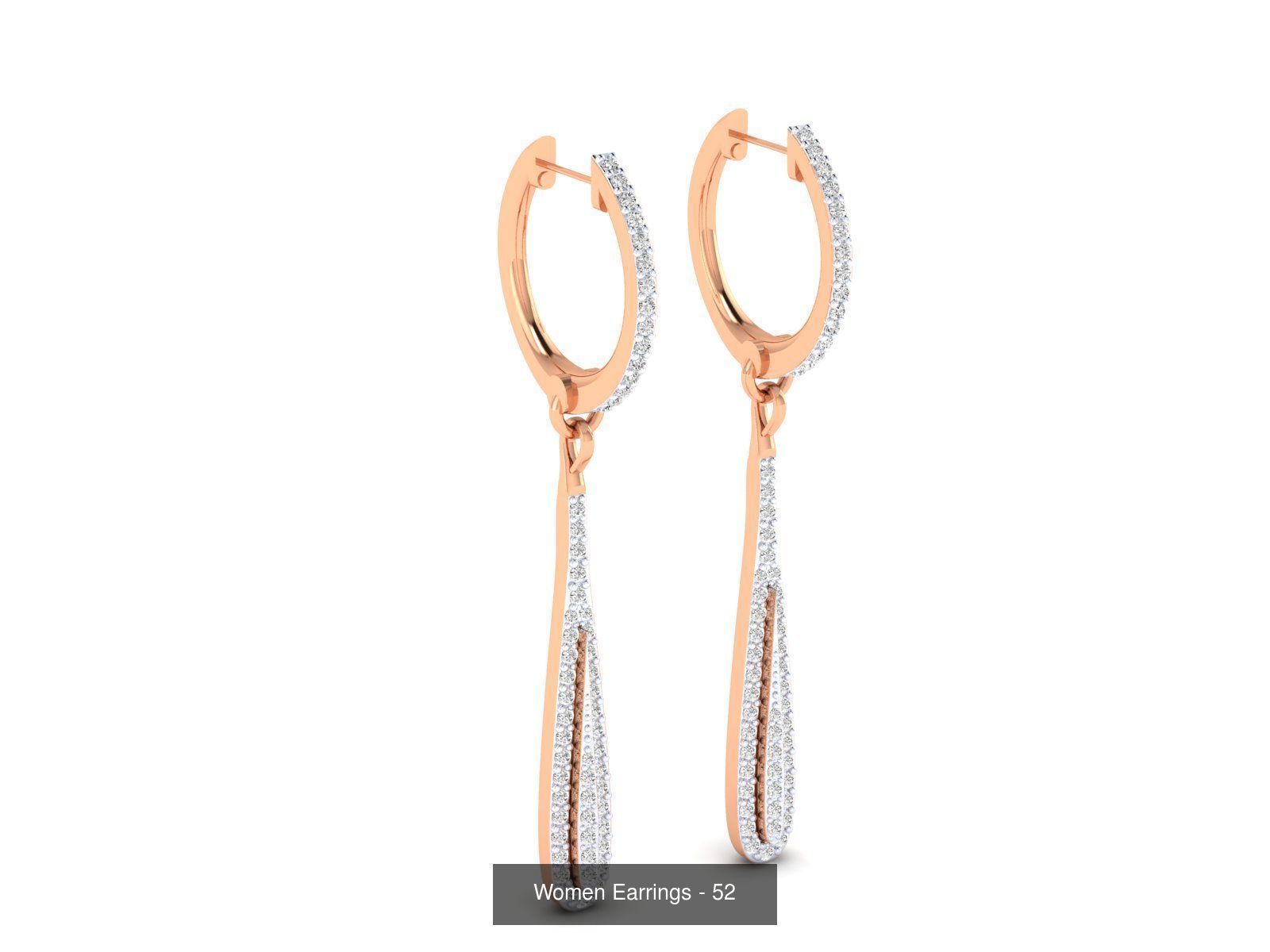 92 Diamond Drops earrings  3D Model Collection_41