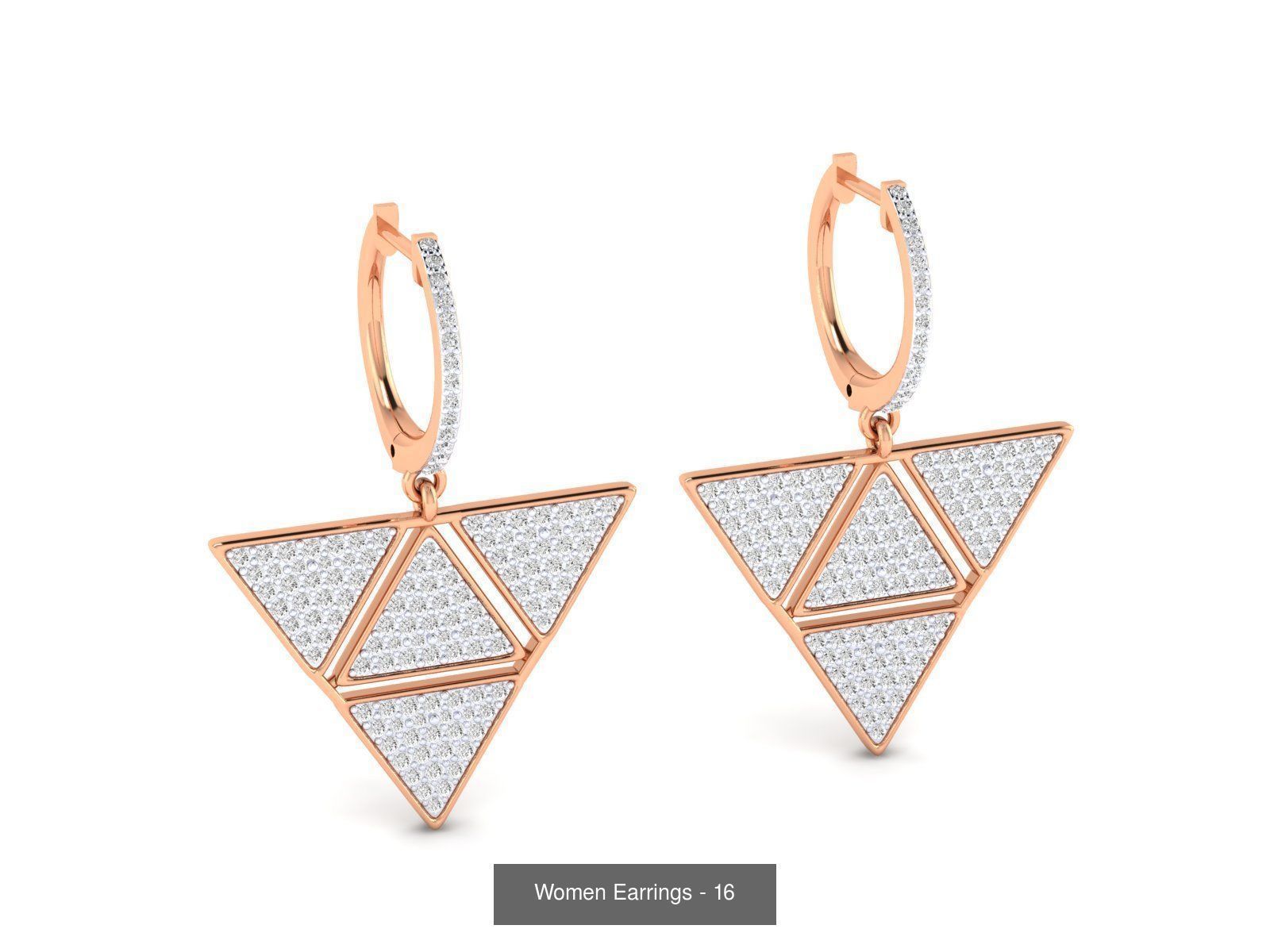 92 Diamond Drops earrings  3D Model Collection_51