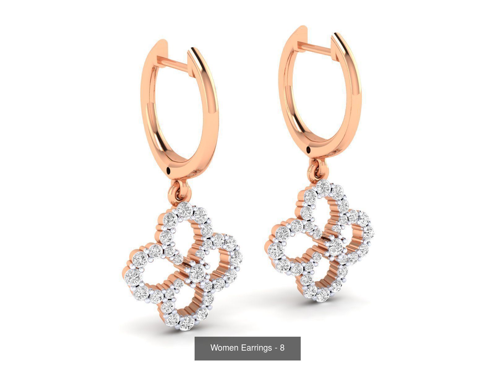 92 Diamond Drops earrings  3D Model Collection_27