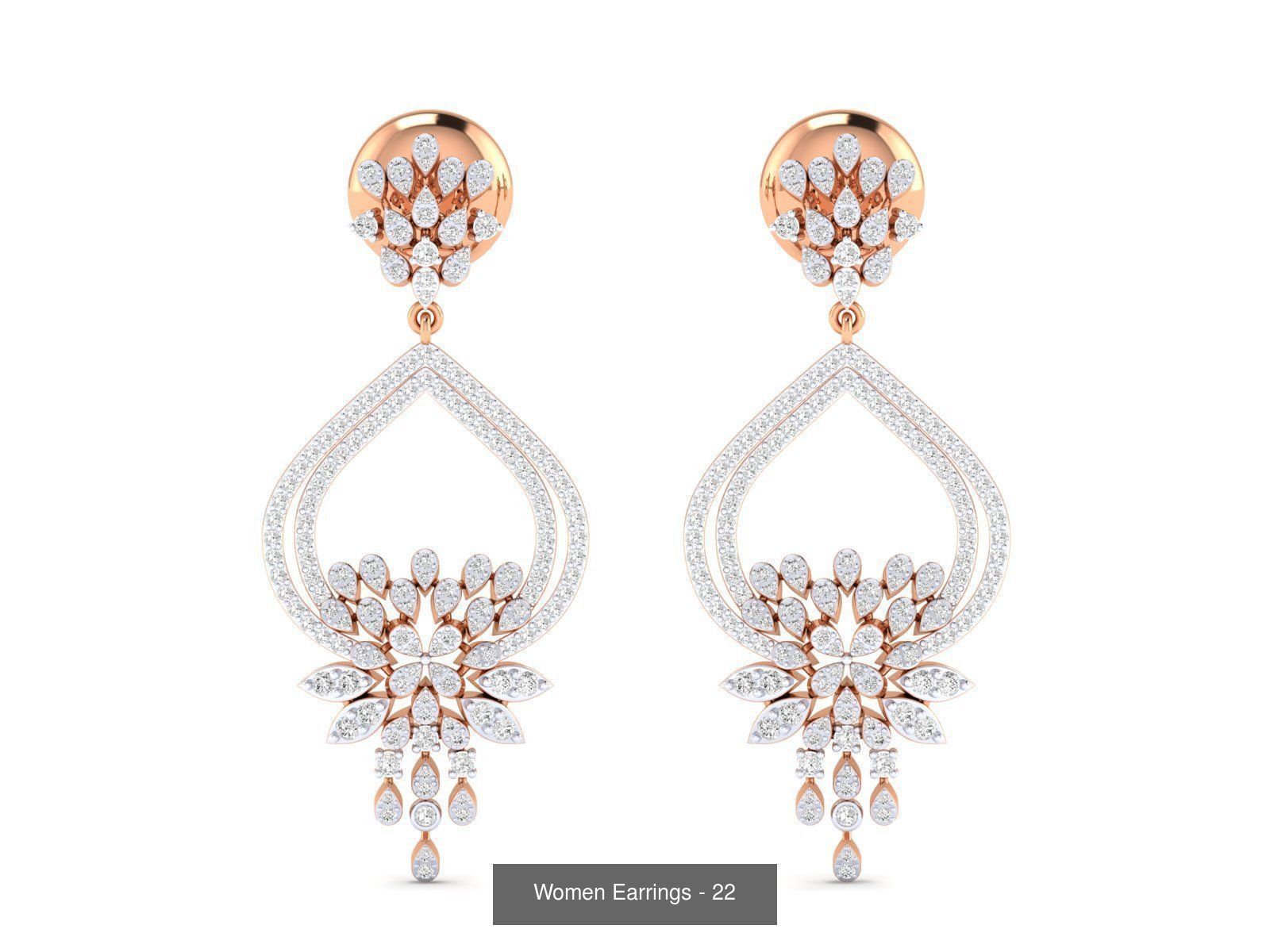 92 Diamond Drops earrings  3D Model Collection_20