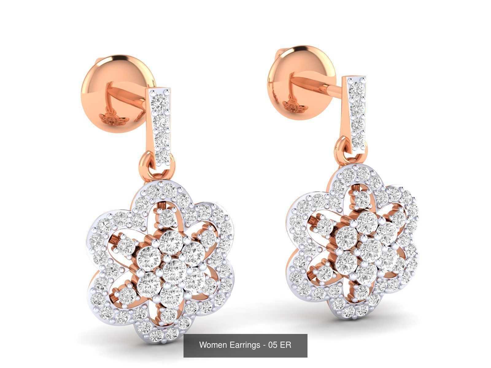92 Diamond Drops earrings  3D Model Collection_26