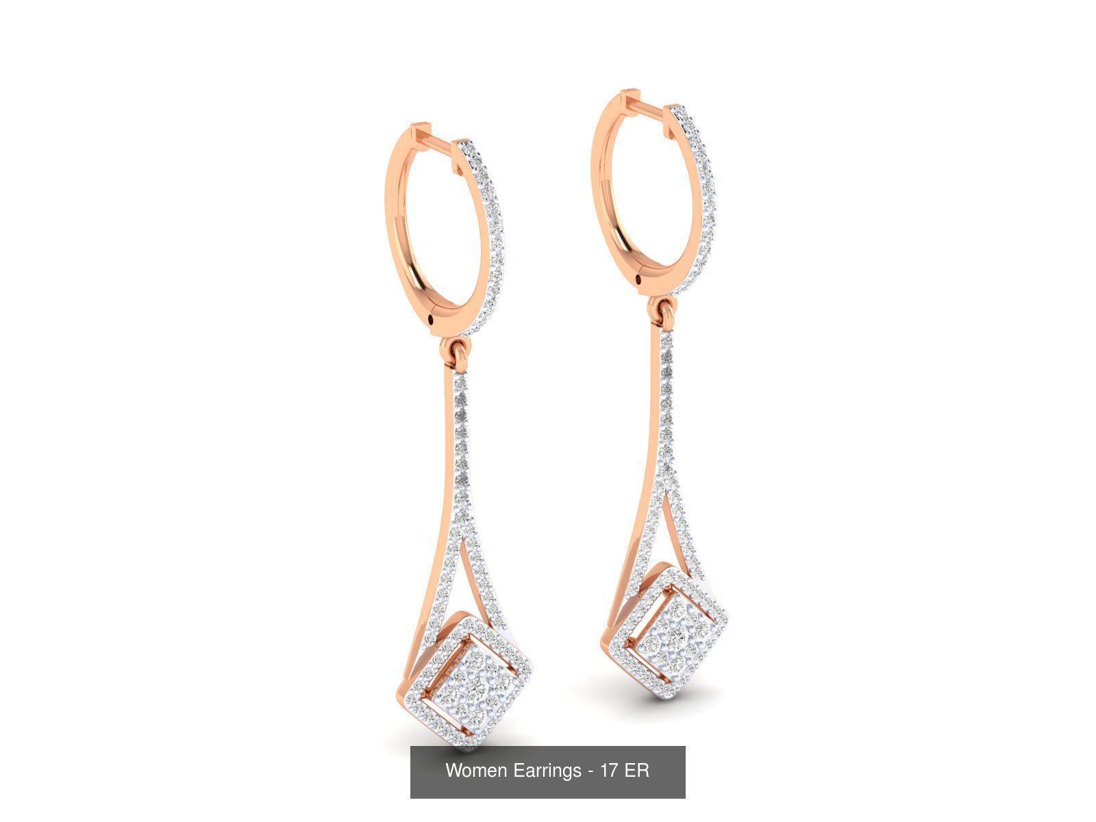 92 Diamond Drops earrings  3D Model Collection_24