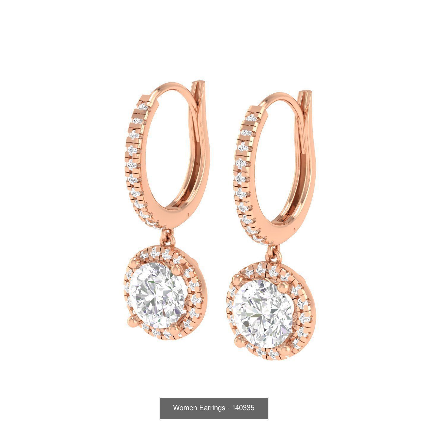 92 Diamond Drops earrings  3D Model Collection_70