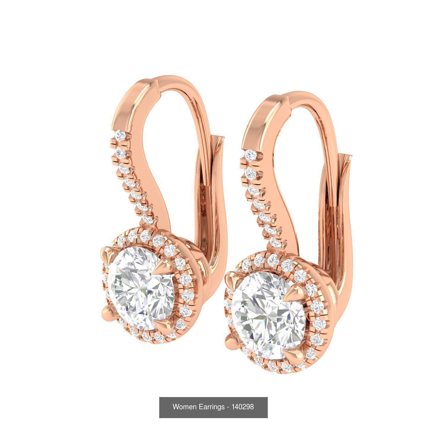 92 Diamond Drops earrings  3D Model Collection_101
