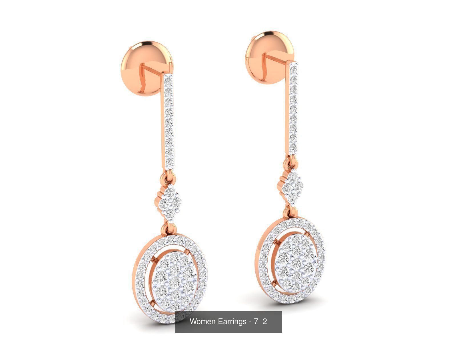 92 Diamond Drops earrings  3D Model Collection_28
