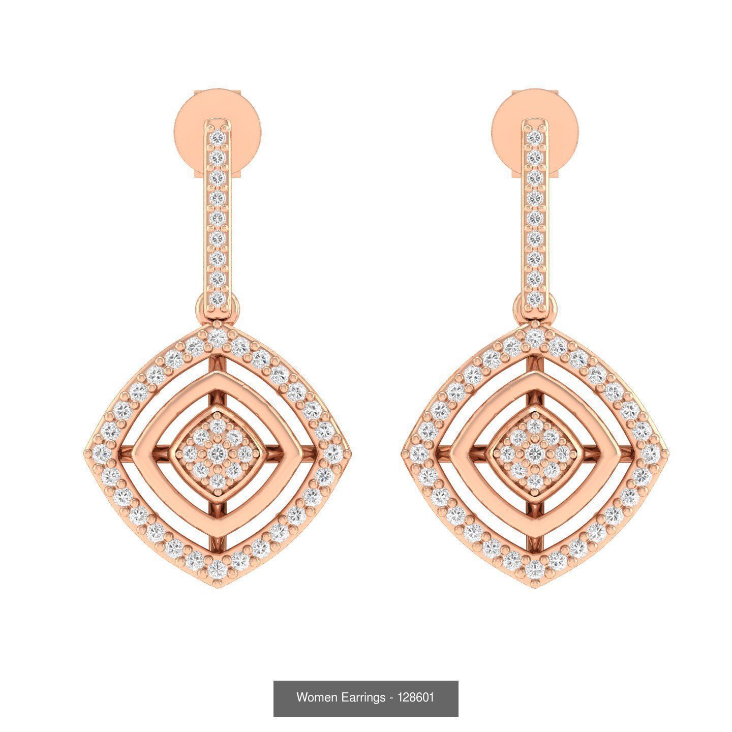 92 Diamond Drops earrings  3D Model Collection_87