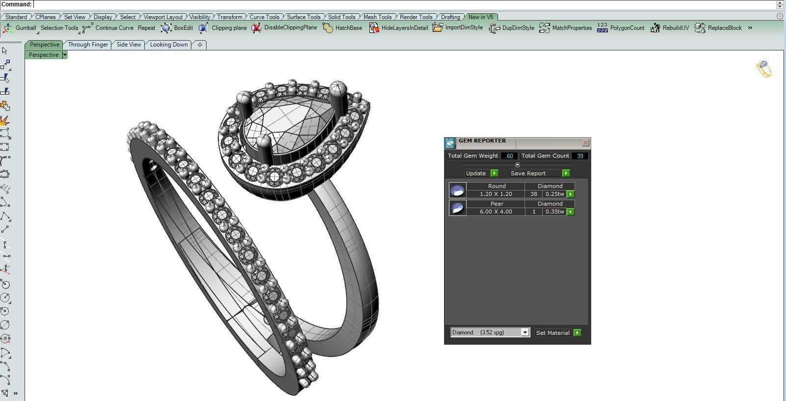 Diamond Ring Marquise 3D print model_16