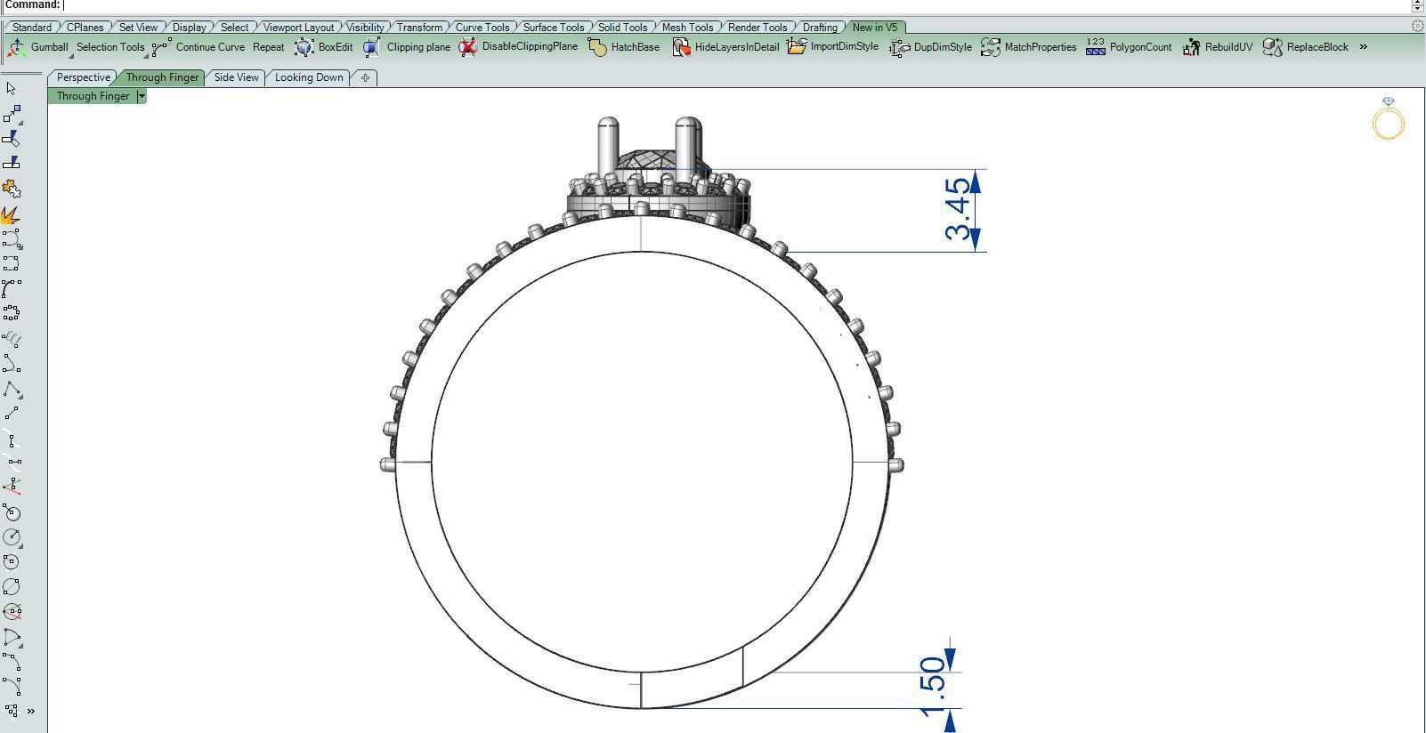 Diamond Ring Marquise 3D print model_13