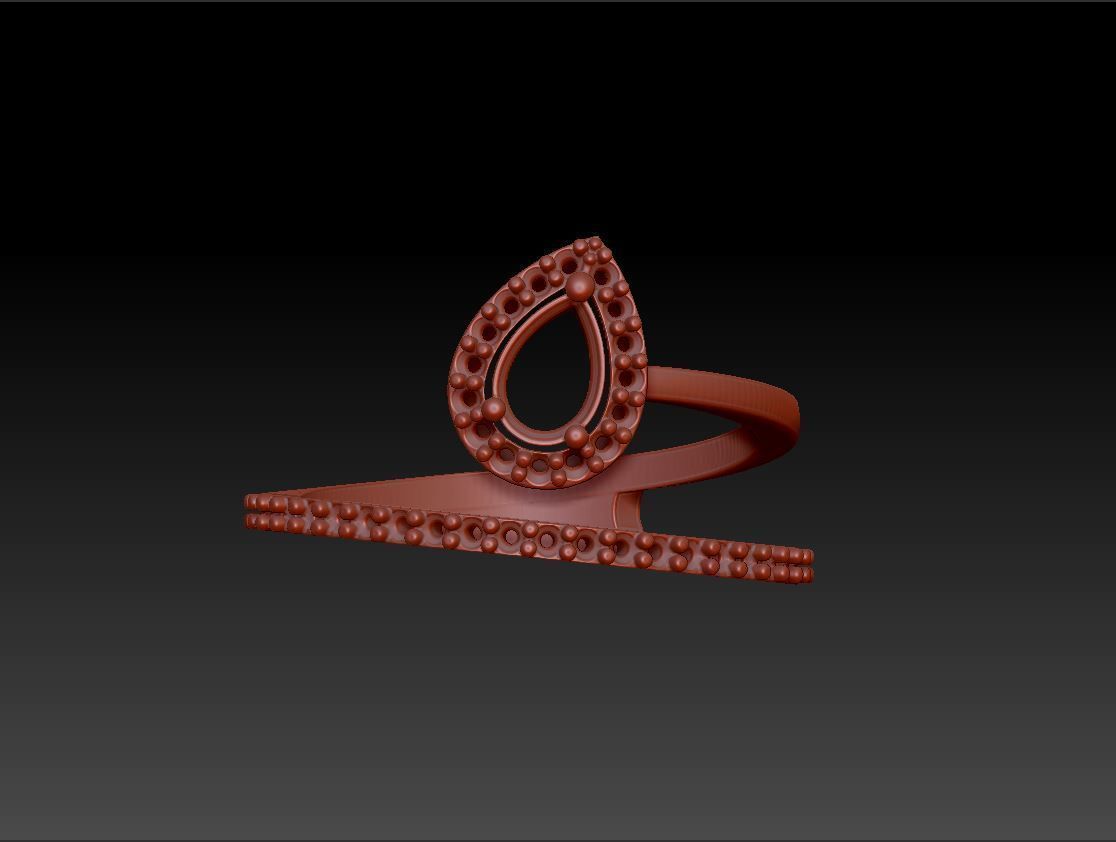 Diamond Ring Marquise 3D print model_7