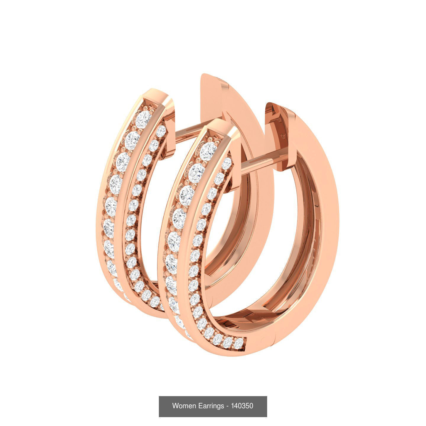 127 Diamond Hoops Earrings  3D Model Collection_42