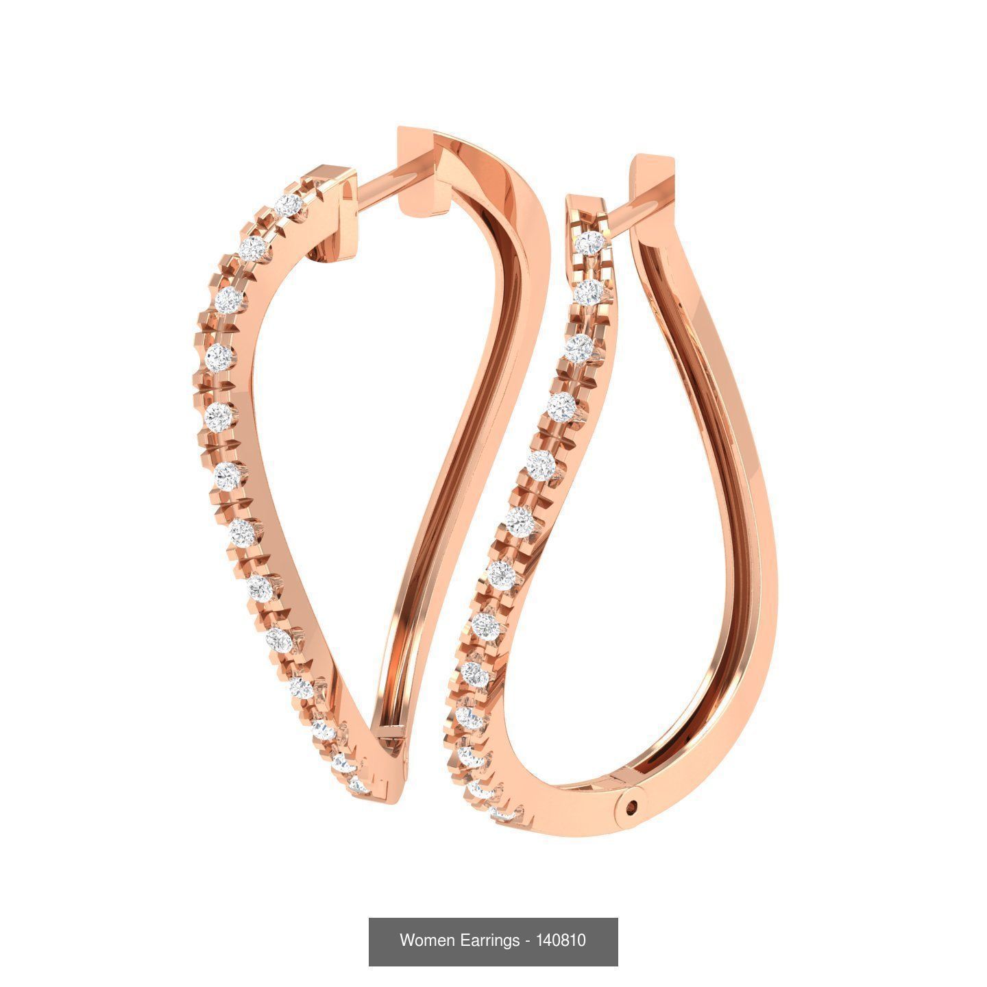 127 Diamond Hoops Earrings  3D Model Collection_36
