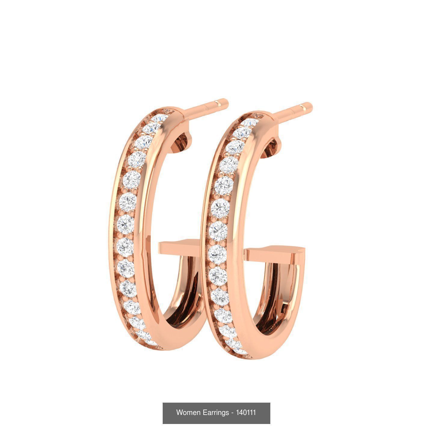 127 Diamond Hoops Earrings  3D Model Collection_62
