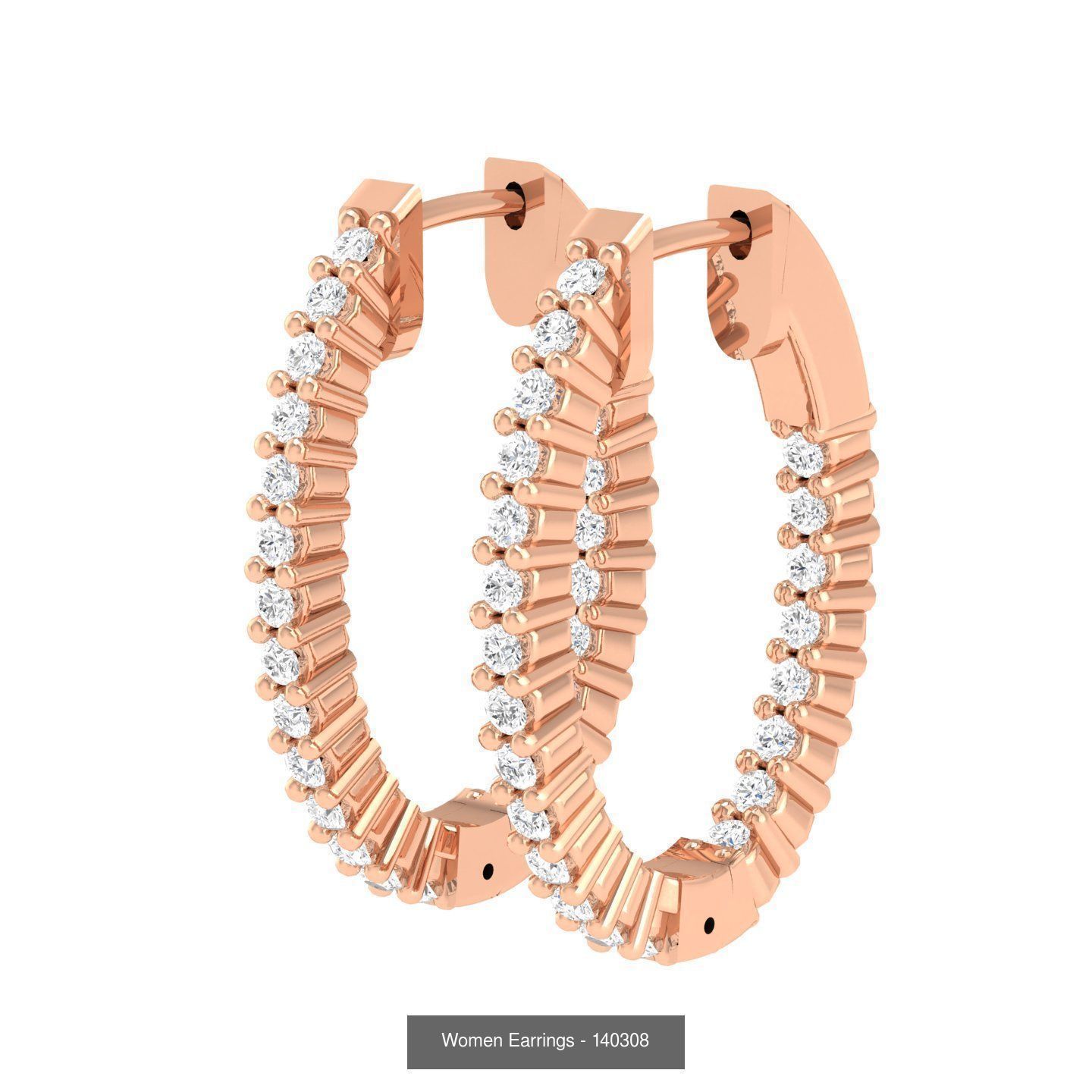 127 Diamond Hoops Earrings  3D Model Collection_49