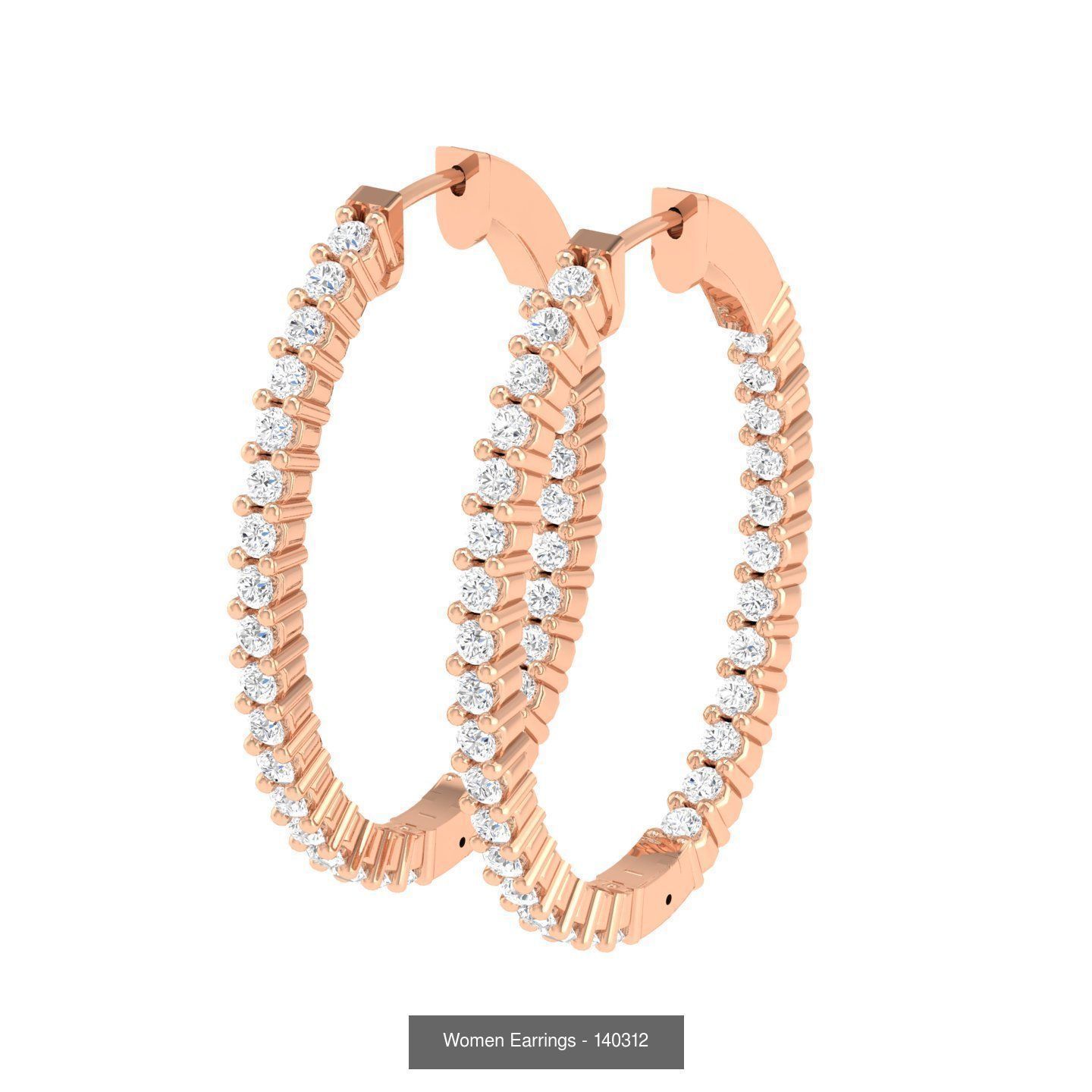 127 Diamond Hoops Earrings  3D Model Collection_47