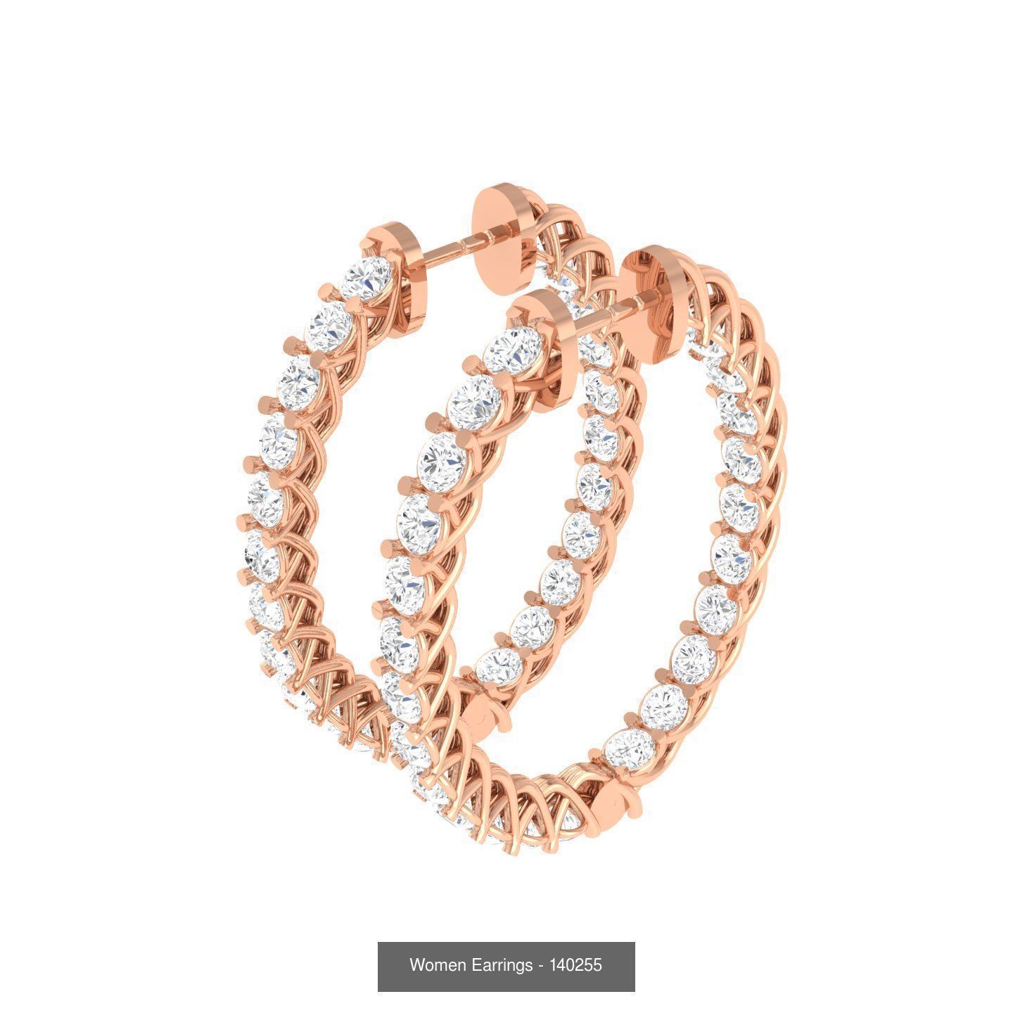 127 Diamond Hoops Earrings  3D Model Collection_53