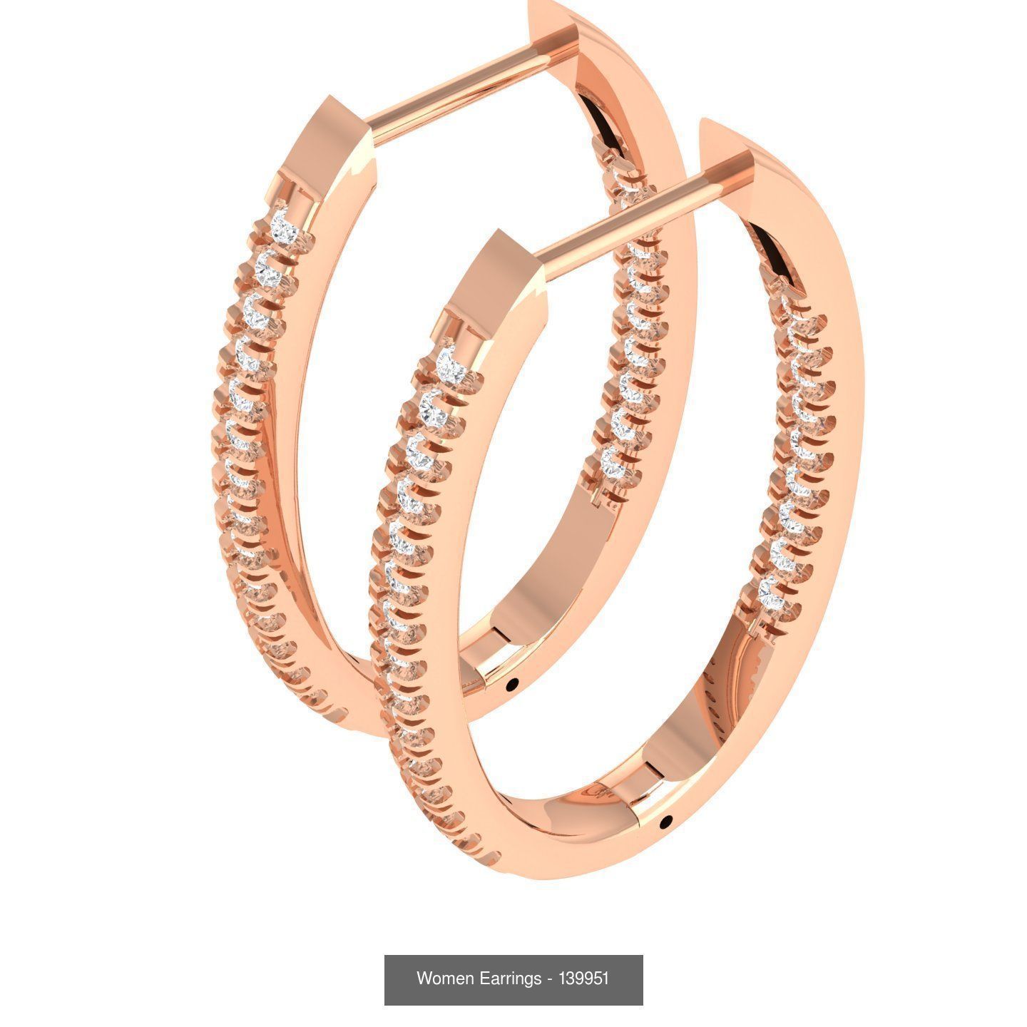 127 Diamond Hoops Earrings  3D Model Collection_69