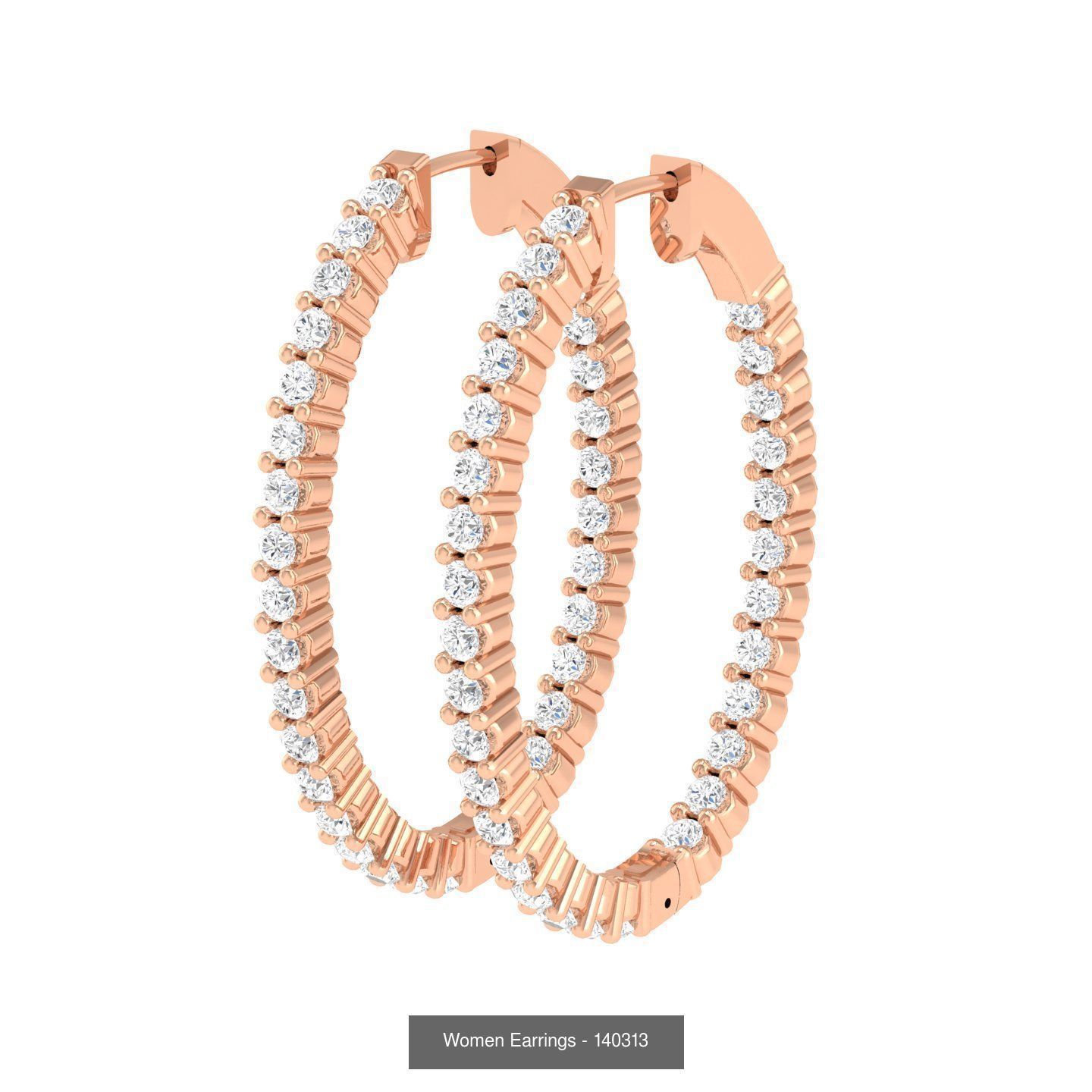 127 Diamond Hoops Earrings  3D Model Collection_46