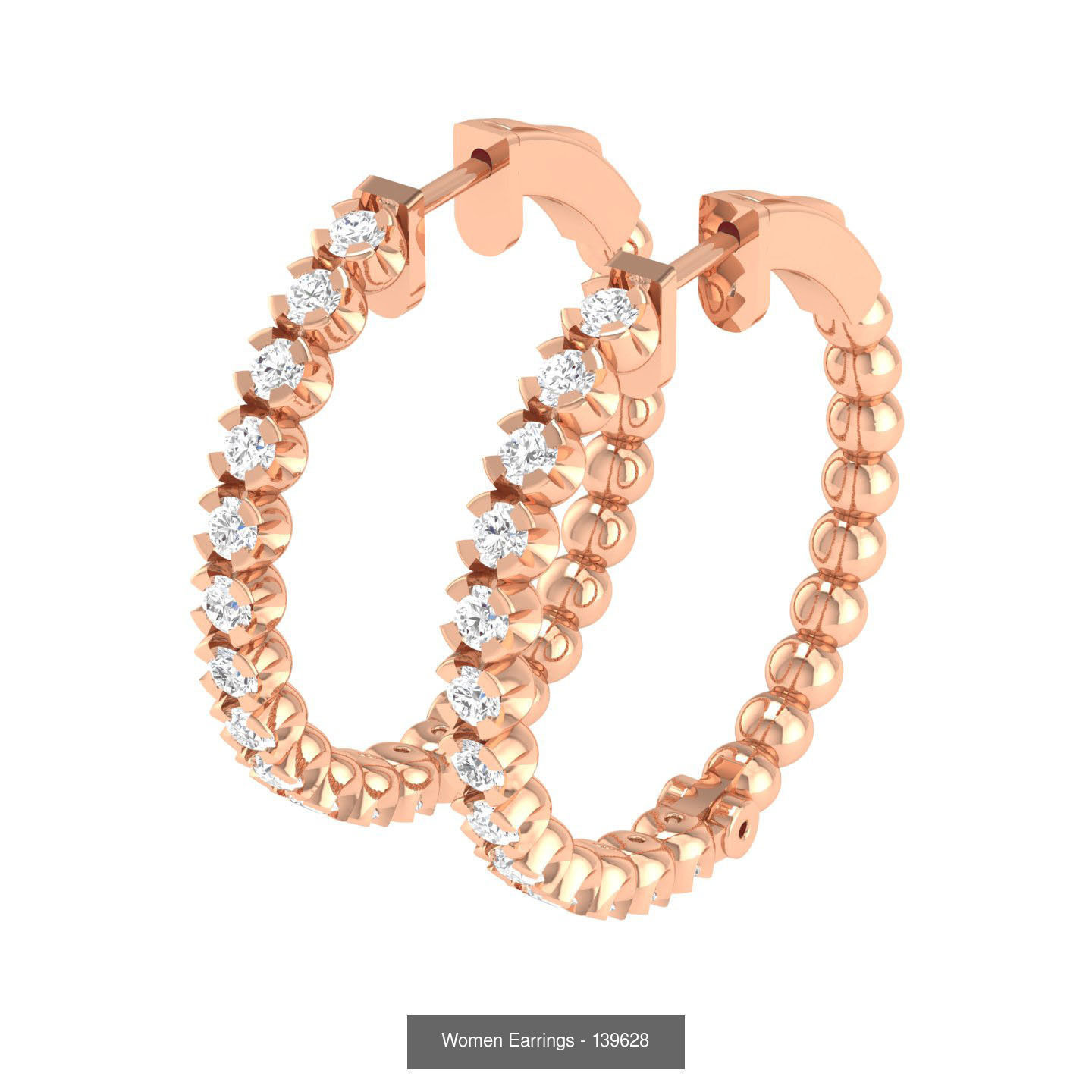 127 Diamond Hoops Earrings  3D Model Collection_85