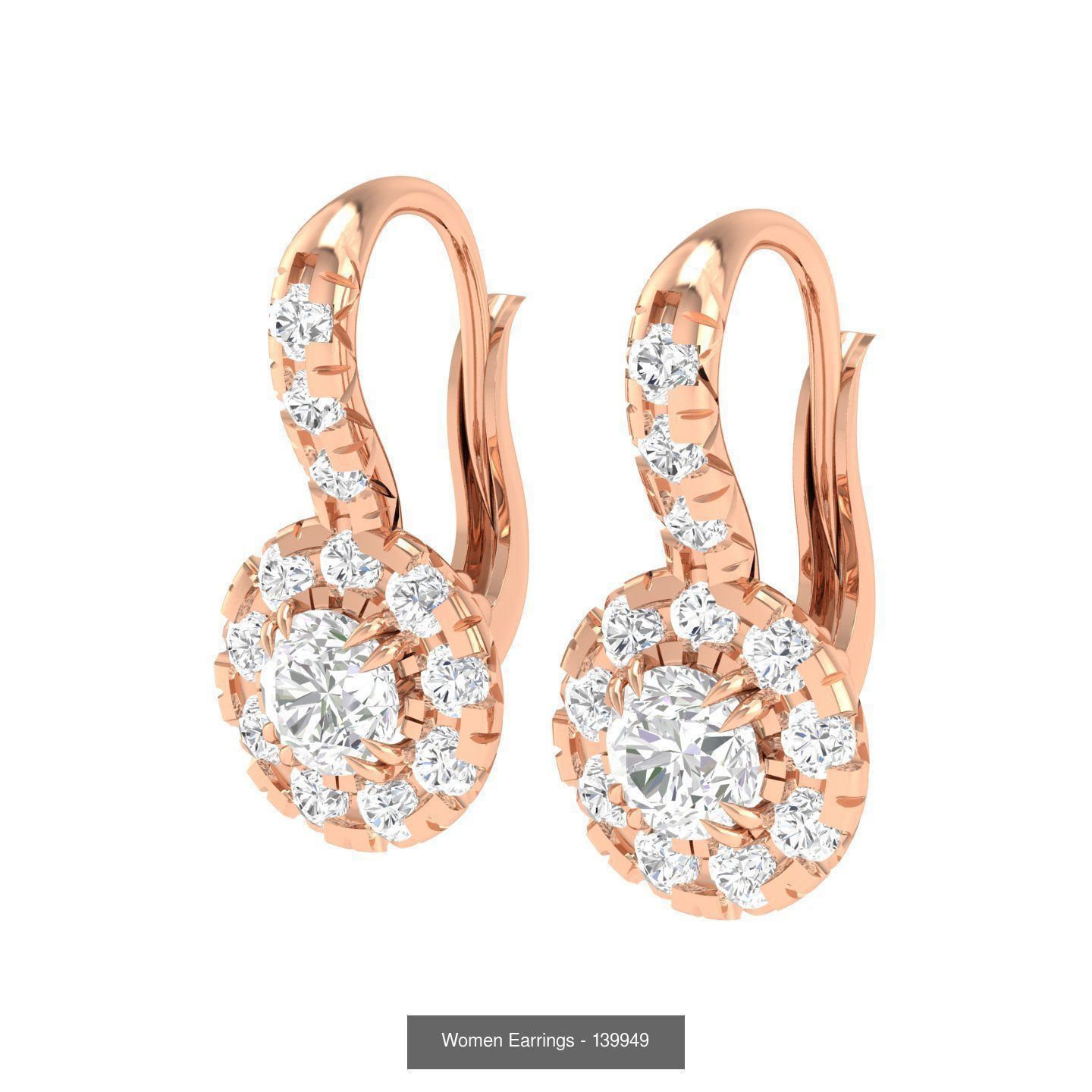 127 Diamond Hoops Earrings  3D Model Collection_70
