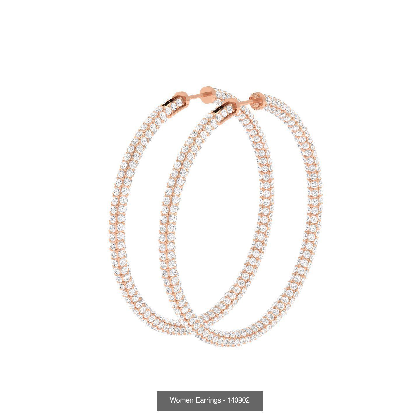 127 Diamond Hoops Earrings  3D Model Collection_34