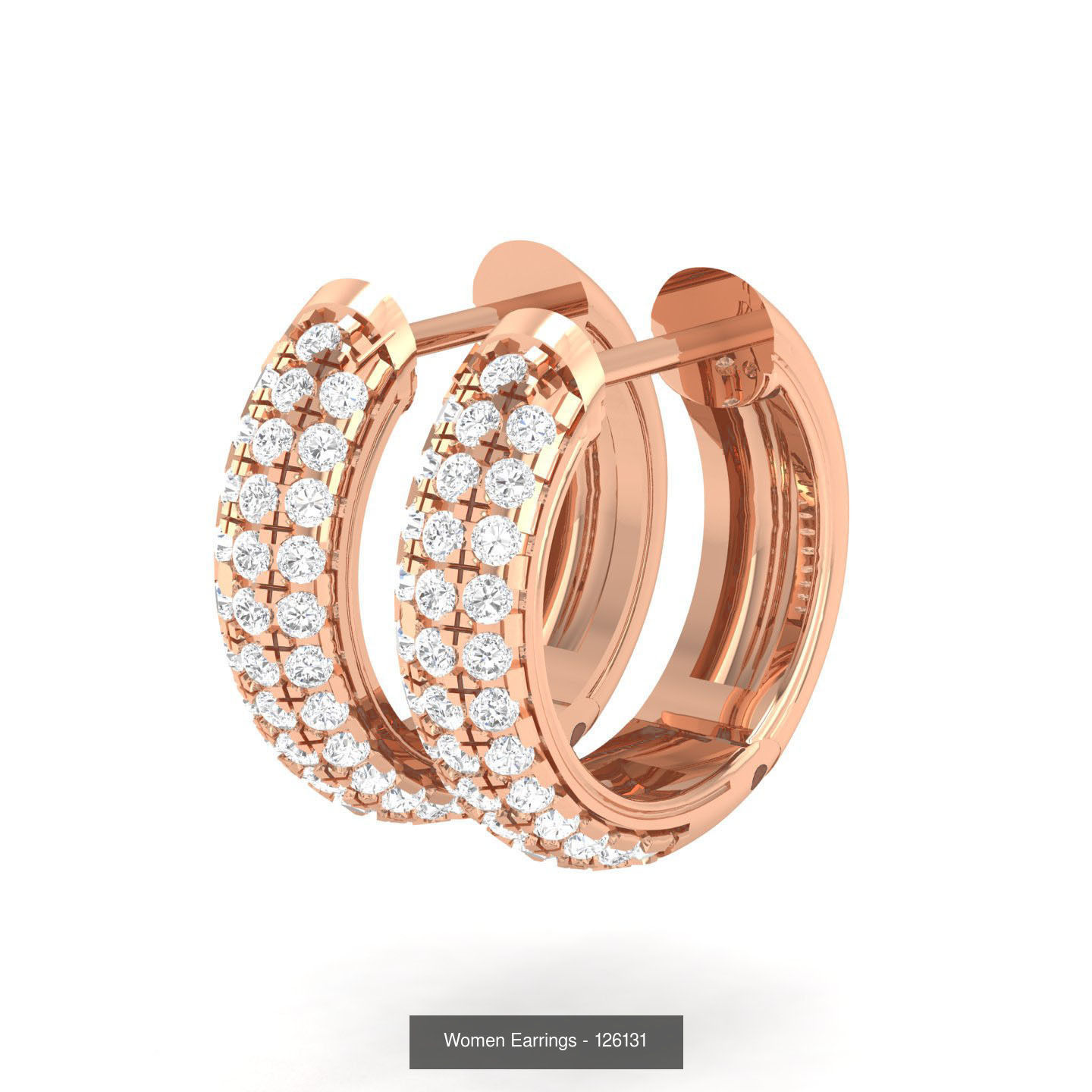 127 Diamond Hoops Earrings  3D Model Collection_139