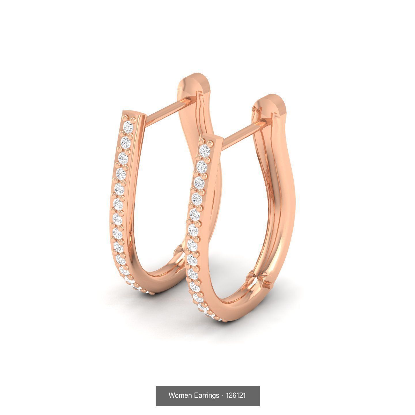 127 Diamond Hoops Earrings  3D Model Collection_140