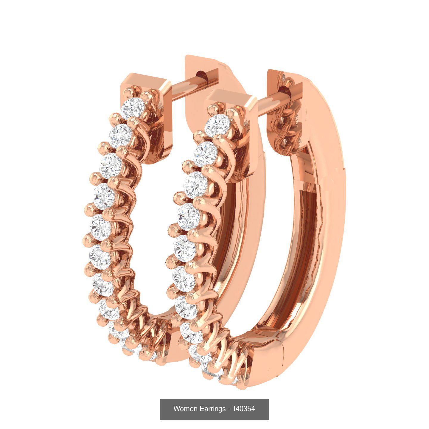 127 Diamond Hoops Earrings  3D Model Collection_41