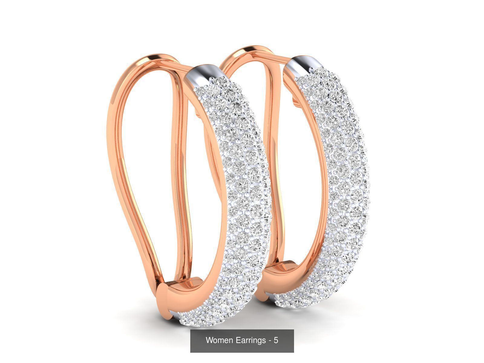 127 Diamond Hoops Earrings  3D Model Collection_20