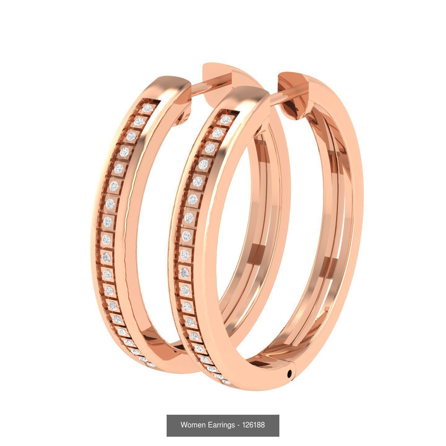 127 Diamond Hoops Earrings  3D Model Collection_136