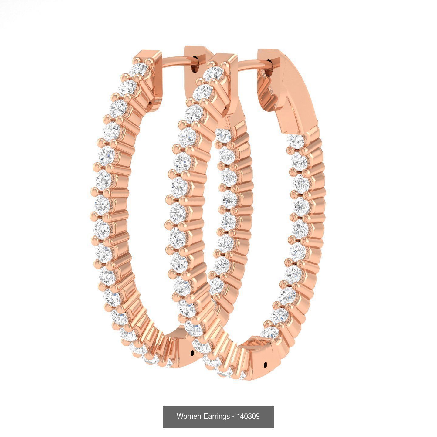 127 Diamond Hoops Earrings  3D Model Collection_48