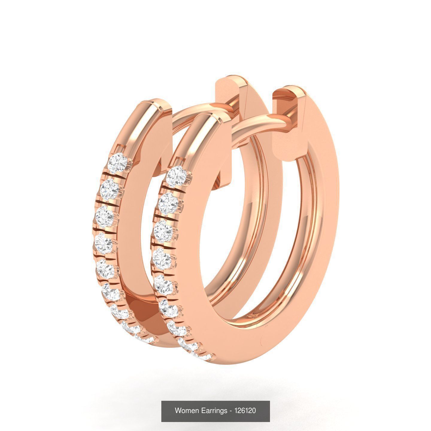 127 Diamond Hoops Earrings  3D Model Collection_141