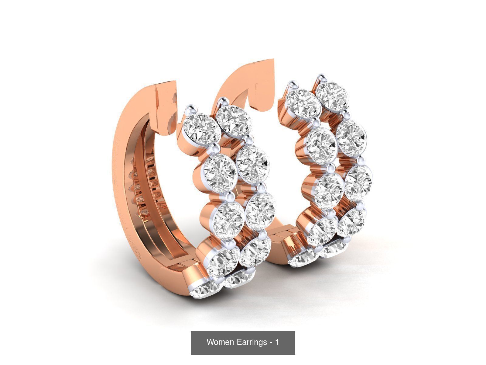 127 Diamond Hoops Earrings  3D Model Collection_15