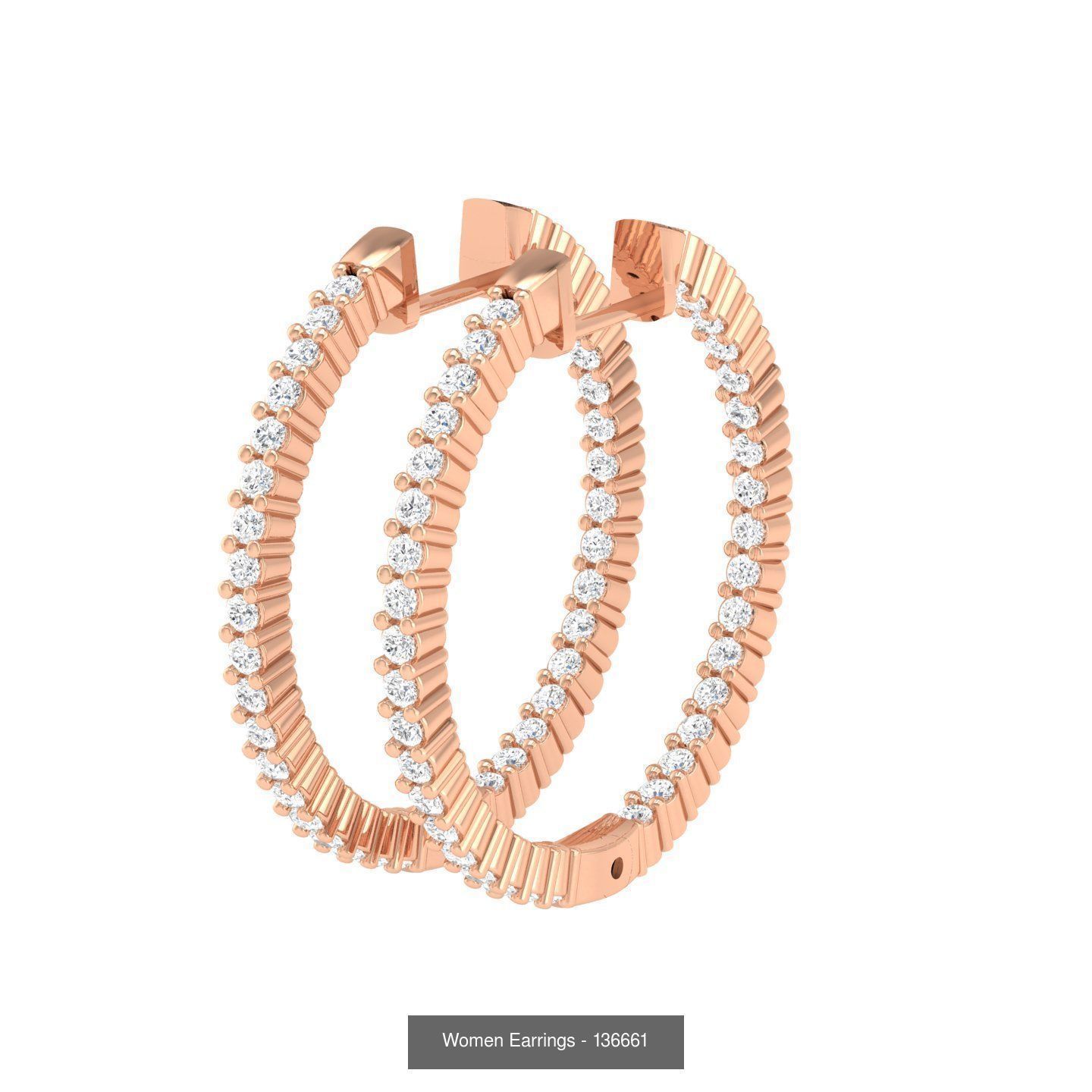 127 Diamond Hoops Earrings  3D Model Collection_100