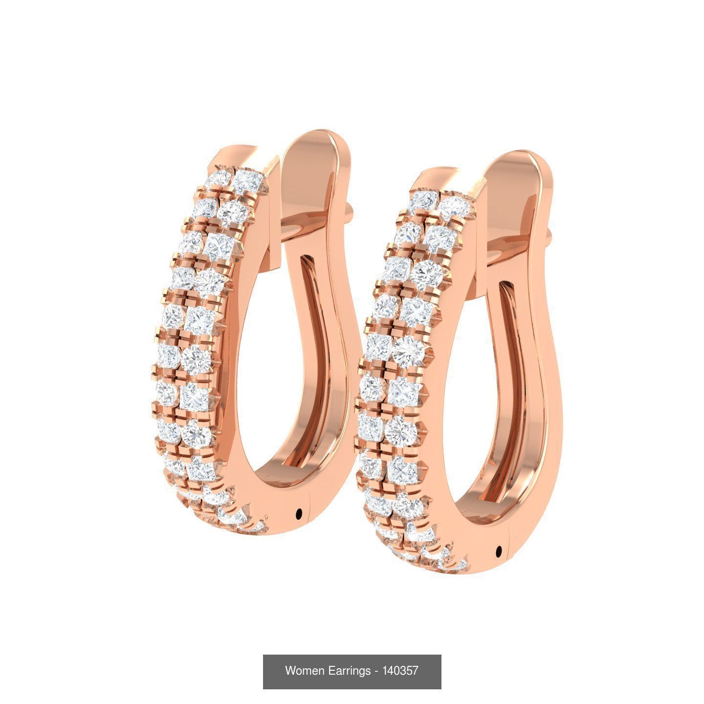 127 Diamond Hoops Earrings  3D Model Collection_39