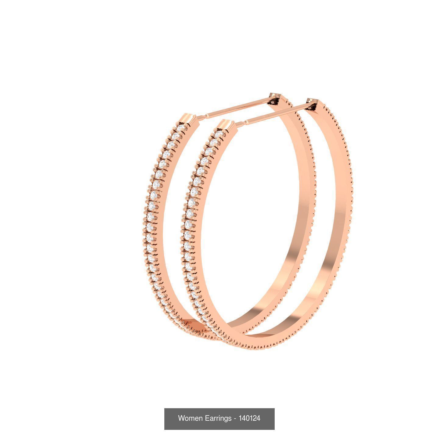 127 Diamond Hoops Earrings  3D Model Collection_59