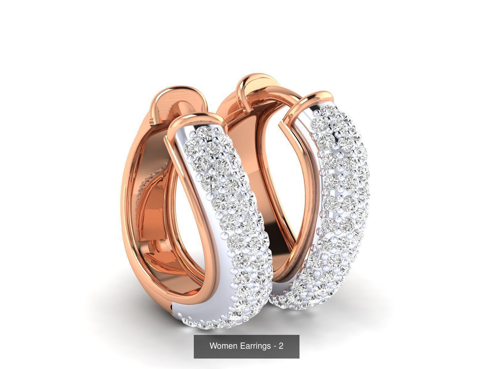 127 Diamond Hoops Earrings  3D Model Collection_16