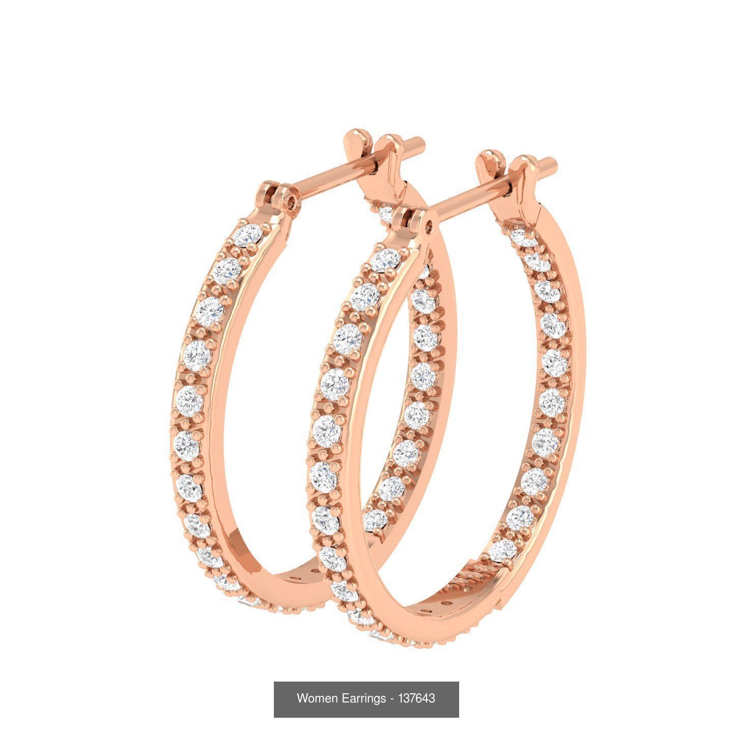 127 Diamond Hoops Earrings  3D Model Collection_92