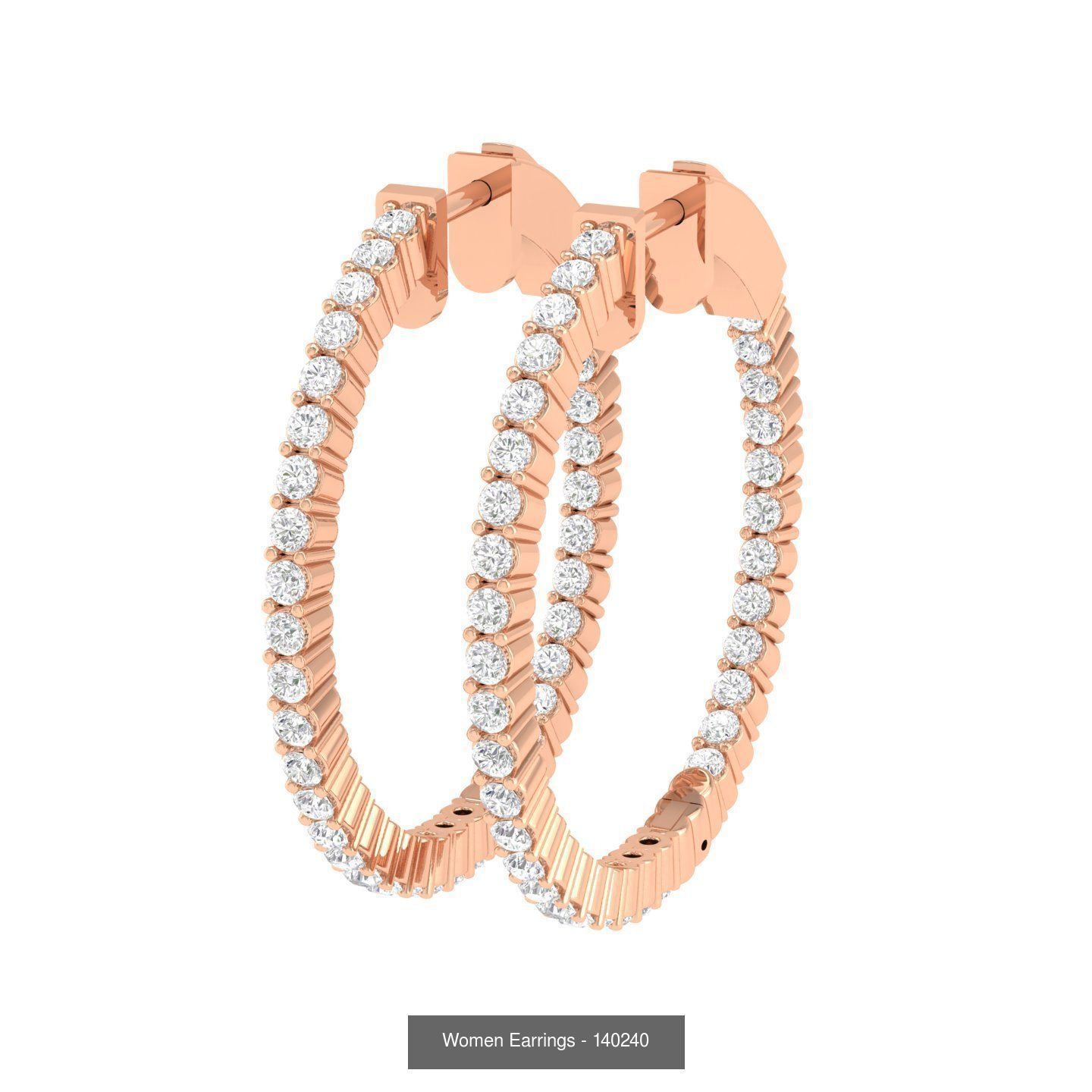 127 Diamond Hoops Earrings  3D Model Collection_55