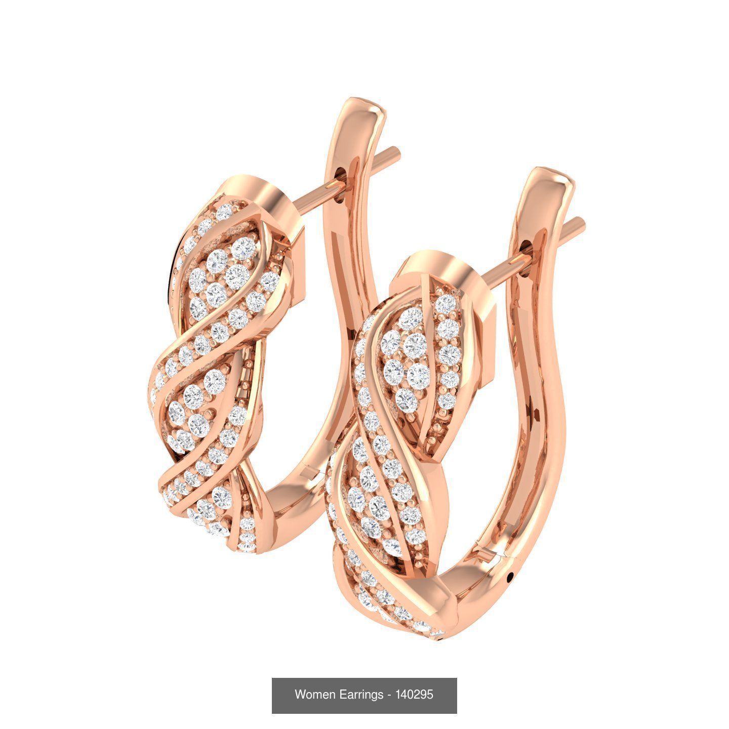 127 Diamond Hoops Earrings  3D Model Collection_50