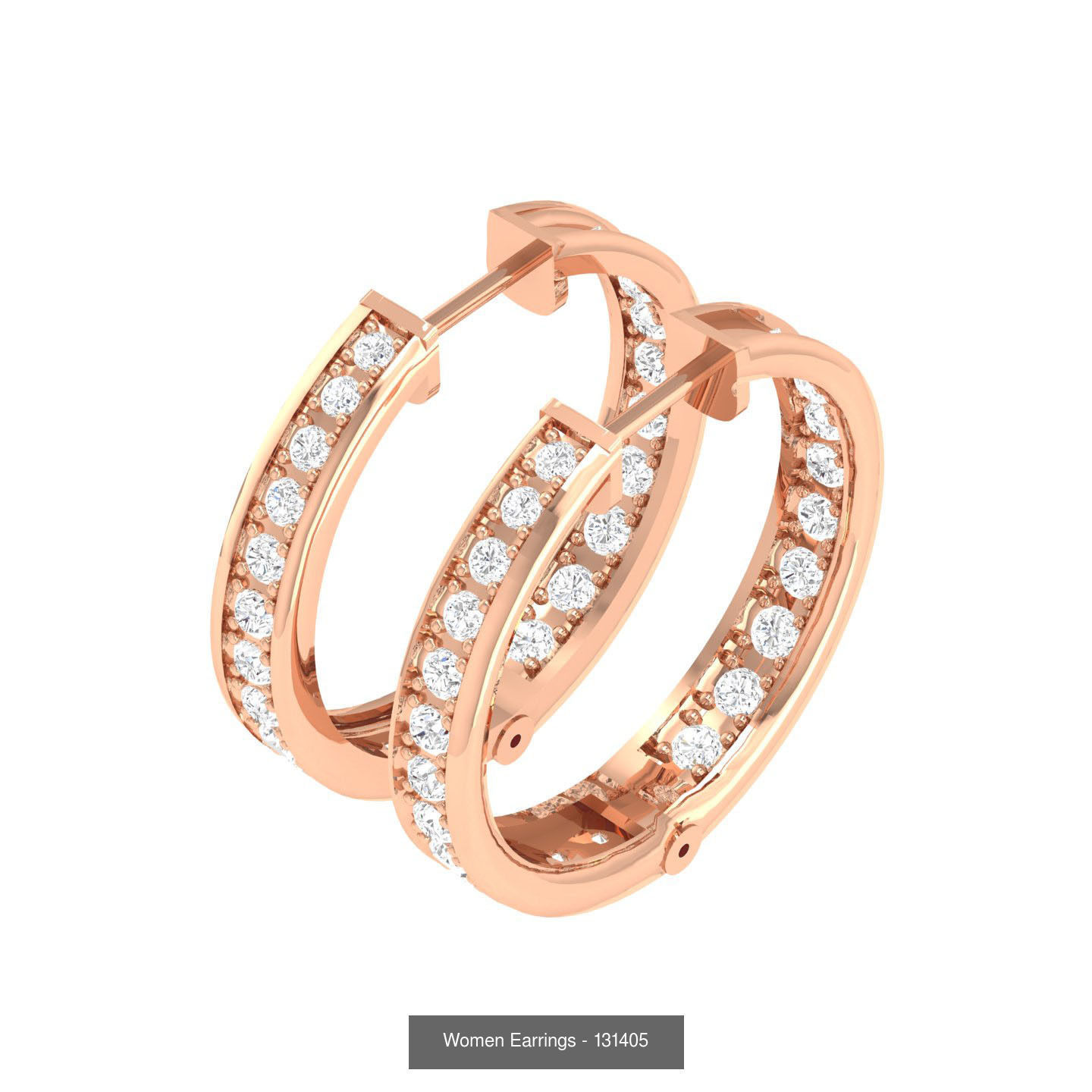 127 Diamond Hoops Earrings  3D Model Collection_104
