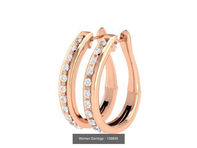127 Diamond Hoops Earrings  3D Model Collection_79