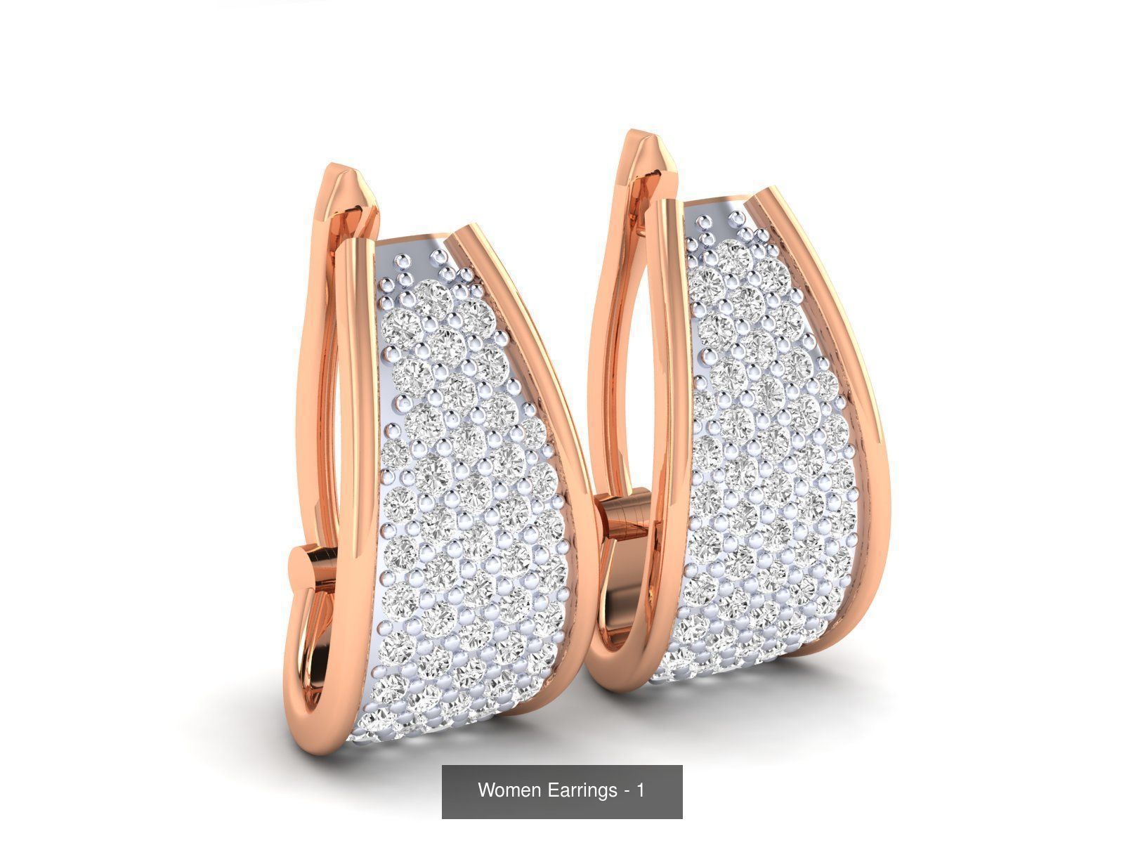 127 Diamond Hoops Earrings  3D Model Collection_32