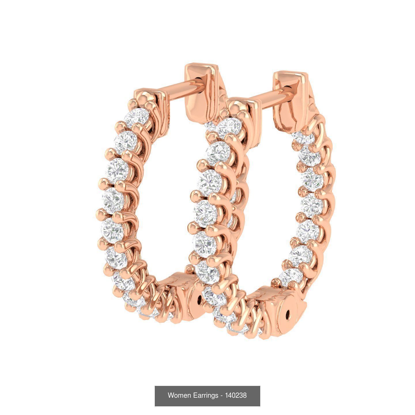 127 Diamond Hoops Earrings  3D Model Collection_56