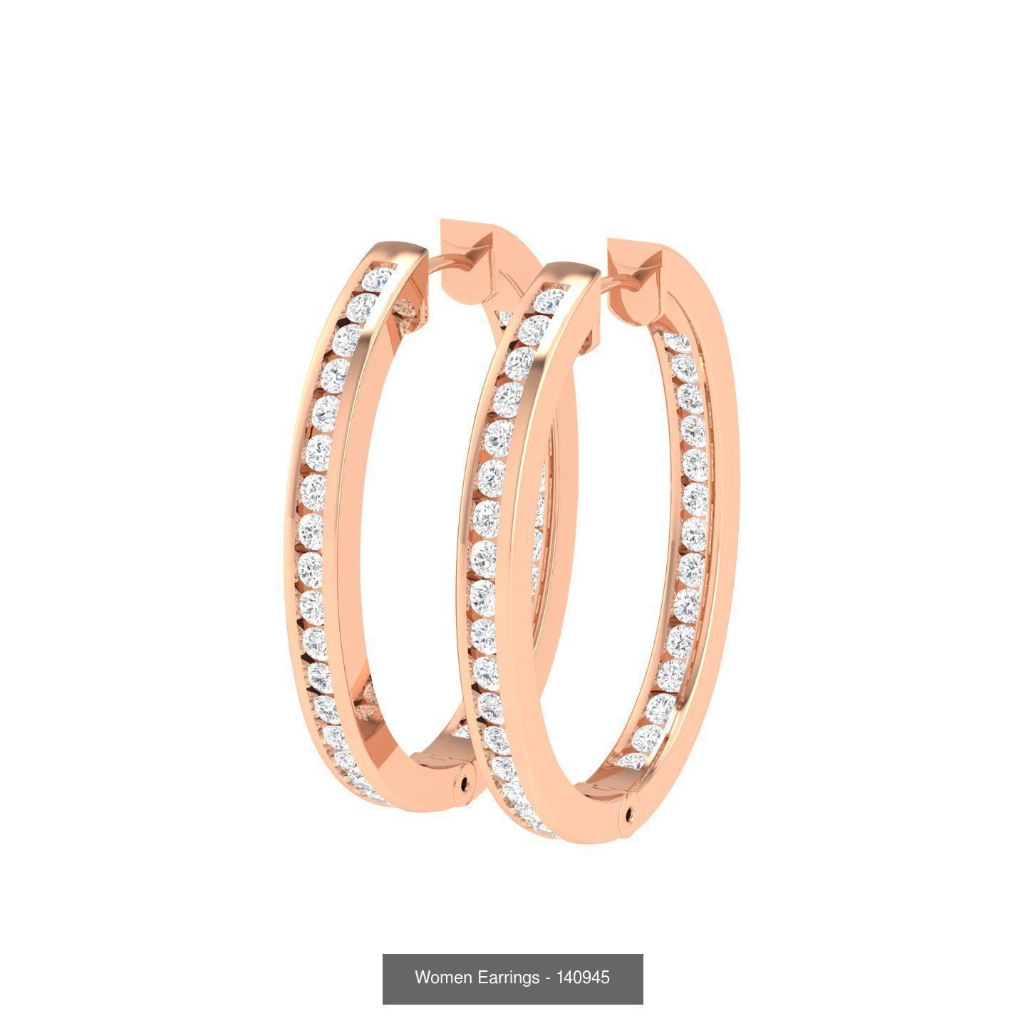 127 Diamond Hoops Earrings  3D Model Collection_33