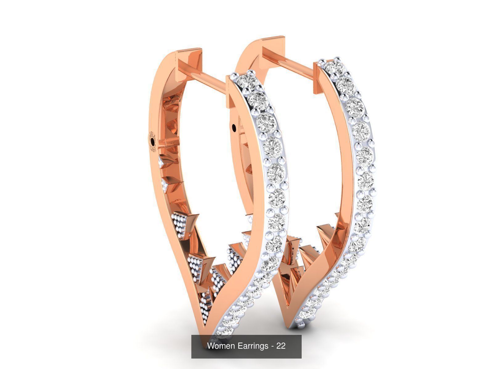 127 Diamond Hoops Earrings  3D Model Collection_28