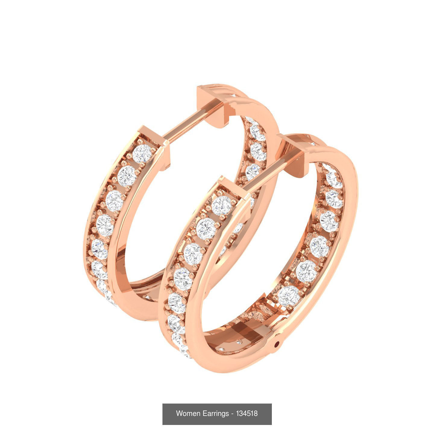 127 Diamond Hoops Earrings  3D Model Collection_103