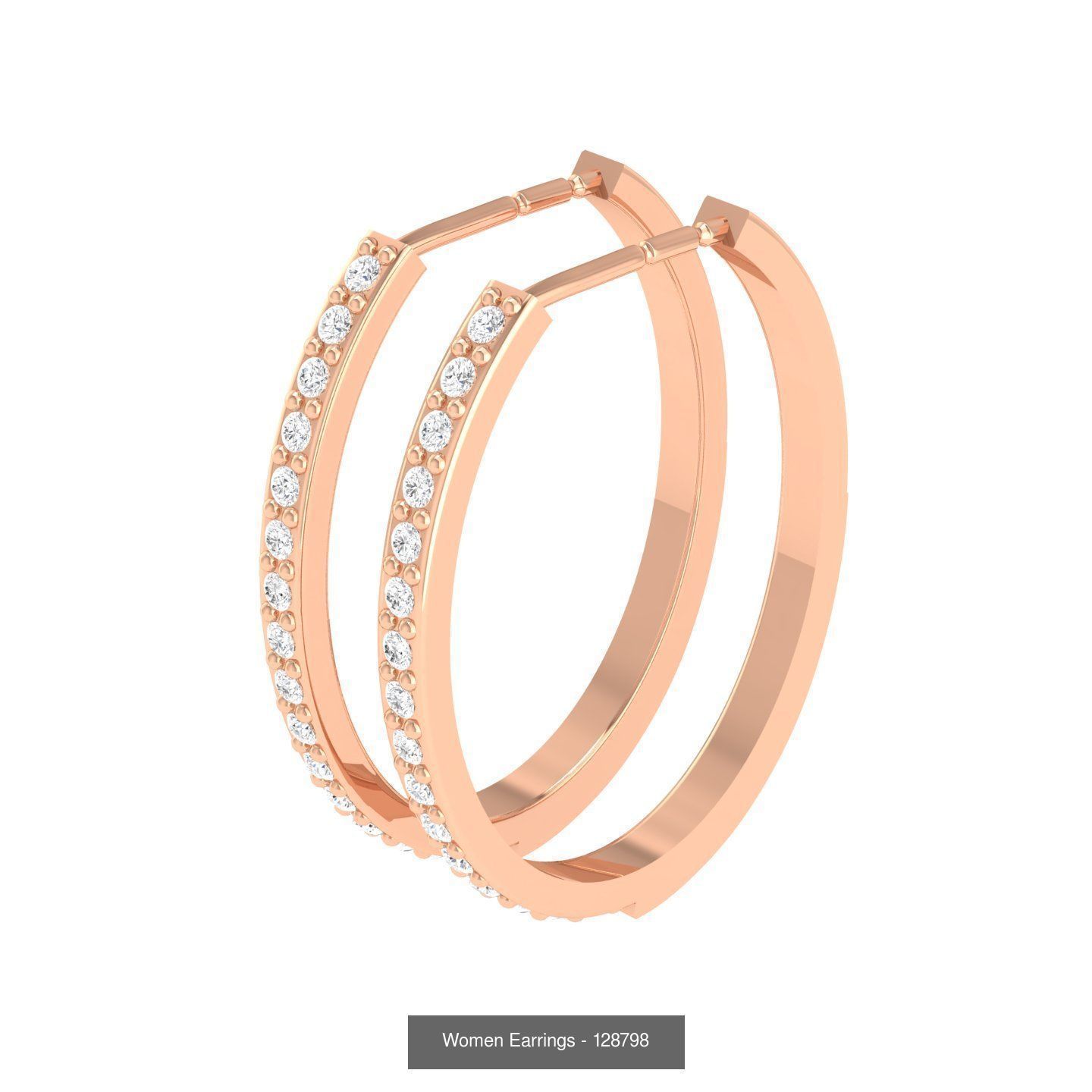 127 Diamond Hoops Earrings  3D Model Collection_123