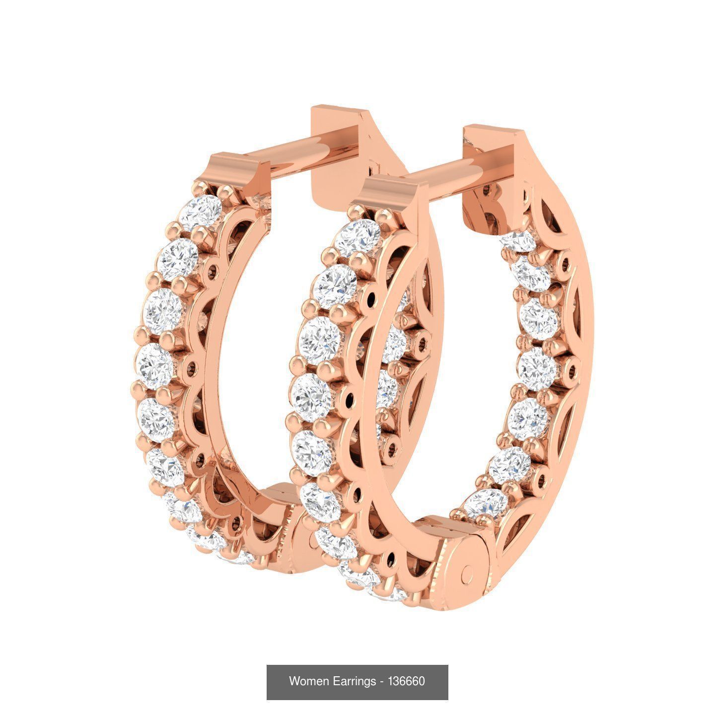 127 Diamond Hoops Earrings  3D Model Collection_101