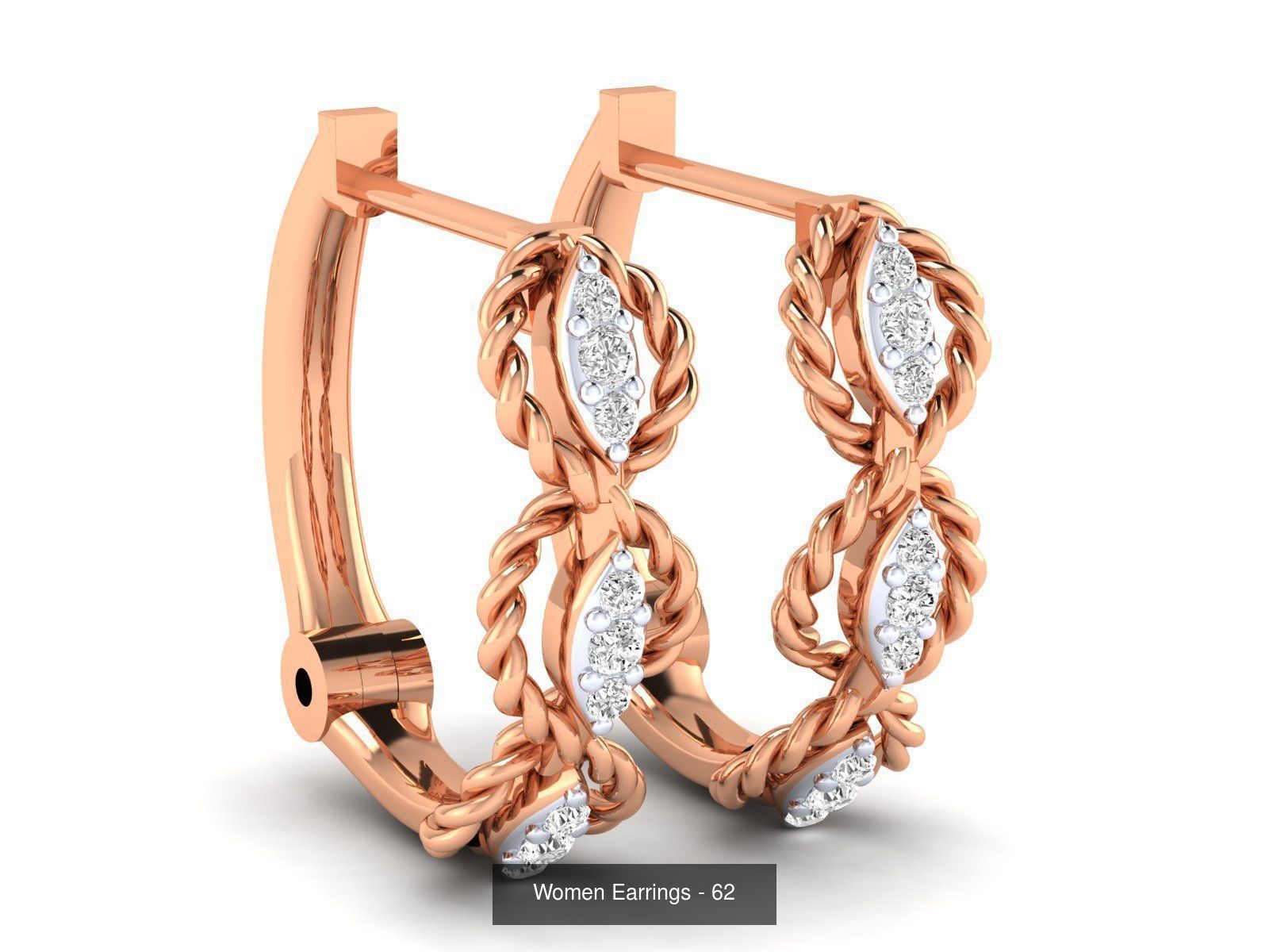 127 Diamond Hoops Earrings  3D Model Collection_19